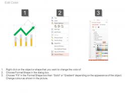 Bar graph with growth arrow for analysis powerpoint slides