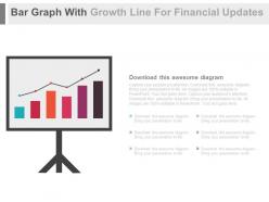 Bar graph with growth line for financial updates powerpoint slides