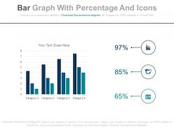 Bar graph with percentage and icons powerpoint slides