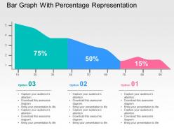 Bar graph with percentage representation flat powerpoint design
