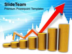 Bar graphs and pictographs growth money powerpoint templates themes