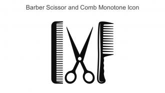 Barber Scissor And Comb Monotone Icon In Powerpoint Pptx Png And Editable Eps Format