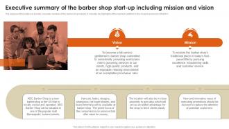 Barber Shop Business Executive Summary Of The Barber Shop Start Up Including Mission BP SS