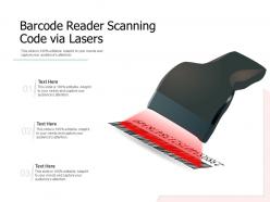 Barcode reader scanning code via lasers