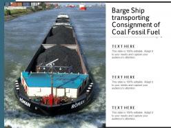Barge Ship Transporting Consignment Of Coal Fossil Fuel