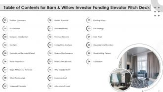 Barn And Willow Investor Funding Elevator Pitch Deck Ppt Template Adaptable Analytical