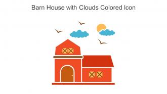Barn House With Clouds Colored Icon In Powerpoint Pptx Png And Editable Eps Format