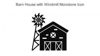 Barn House With Windmill Monotone Icon In Powerpoint Pptx Png And Editable Eps Format