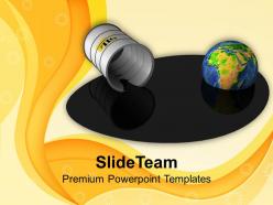Barrel and earth in oil appall puddle powerpoint templates ppt themes and graphics 0113