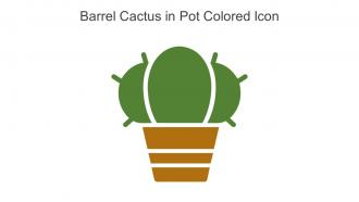 Barrel Cactus In Pot Colored Icon In Powerpoint Pptx Png And Editable Eps Format