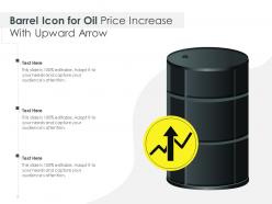 Barrel Icon For Oil Price Increase With Upward Arrow