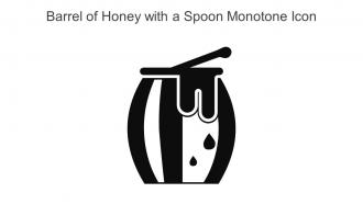 Barrel Of Honey With A Spoon Monotone Icon In Powerpoint Pptx Png And Editable Eps Format