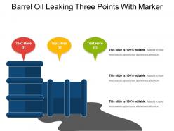 Barrel oil leaking three points with marker