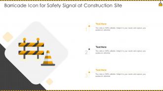 Barricade Icon For Safety Signal At Construction Site