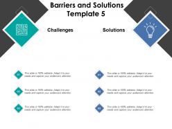 Barriers and solutions template business management ppt powerpoint presentation