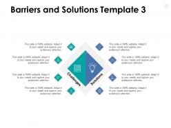 Barriers and solutions template challenges planning ppt powerpoint presentation file