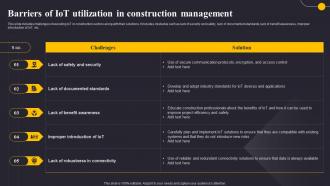 Barriers Of IoT Utilization In Construction Revolutionizing The Construction Industry IoT SS