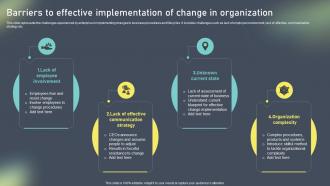 Barriers To Effective Implementation Of Change Administration Training