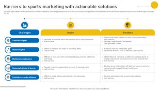 Barriers To Sports Marketing Sports Event Marketing Plan Strategy SS V