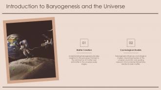 Baryogenesis Formation Matter Early Universe Cosmology PPT Template ST AI Impressive Compatible