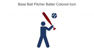 Base Ball Pitcher Batter Colored Icon In Powerpoint Pptx Png And Editable Eps Format