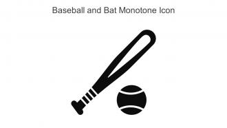 Baseball And Bat Monotone Icon In Powerpoint Pptx Png And Editable Eps Format