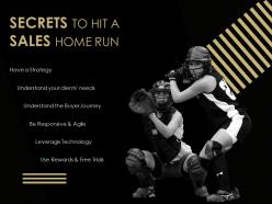 Baseball And Home Run in Business Sales Growth Secrets Strategic Planning
