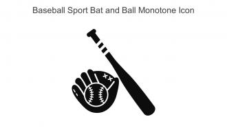 Baseball Sport Bat And Ball Monotone Icon In Powerpoint Pptx Png And Editable Eps Format