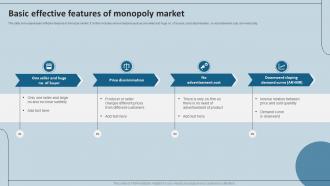 Basic Effective Features Of Monopoly Market