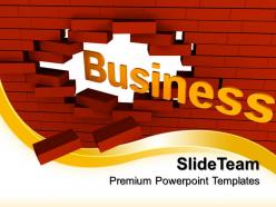 Basic marketing concepts templates business break through metaphor company ppt theme powerpoint