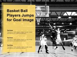 Basket ball players jumps for goal image
