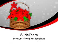 Basket of bright red flowers powerpoint templates ppt backgrounds for slides 0113