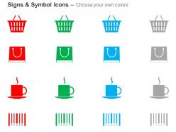 Basket purchase break bar code ppt icons graphics