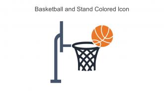 Basketball And Stand Colored Icon In Powerpoint Pptx Png And Editable Eps Format