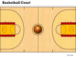 Basketball court powerpoint template slide
