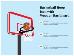 Basketball hoop icon with wooden backboard