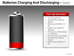 Batteries charging 4 powerpoint presentation slides db