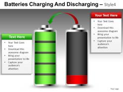 Batteries charging 4 powerpoint presentation slides db