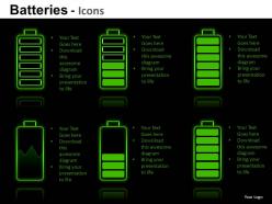 Batteries icons powerpoint presentation slides db