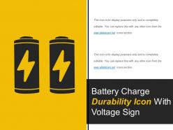 Battery Charge Durability Icon With Voltage Sign