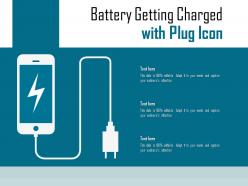 Battery Getting Charged With Plug Icon