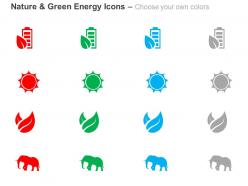 Battery green energy plants elephant ppt icons graphics