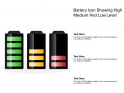 Battery icon showing high medium and low level