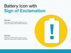 Battery Icon With Sign Of Exclamation
