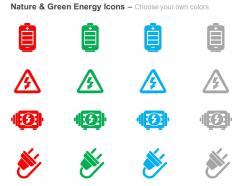 Battery power cord energy plug ppt icons graphics