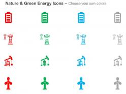Battery power grid elevator crane windmill ppt icons graphics