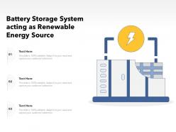 Battery Storage System Acting As Renewable Energy Source