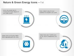 Battery voltage meter power socket home ppt icons graphics