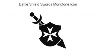 Battle Shield Swords Monotone Icon In Powerpoint Pptx Png And Editable Eps Format