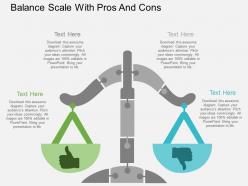 Bb balance scale with pros and cons flat powerpoint design